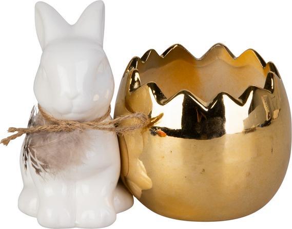 Actual product image MICA Living Bunny with eggshell pot - approx. 12 x 8.5 x 9 cm