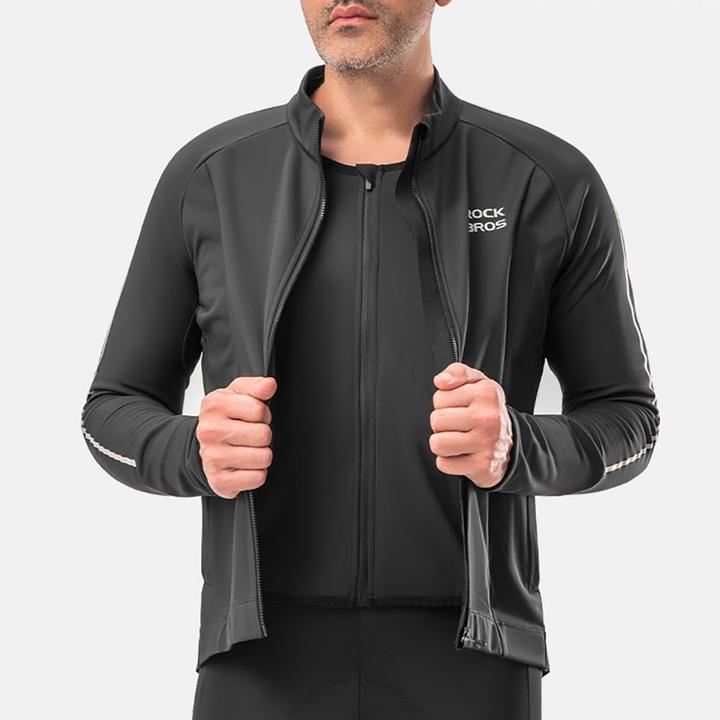 Actual product image Rockbros cycling jersey 15400002003 long sleeve fall/winter L - black (L)