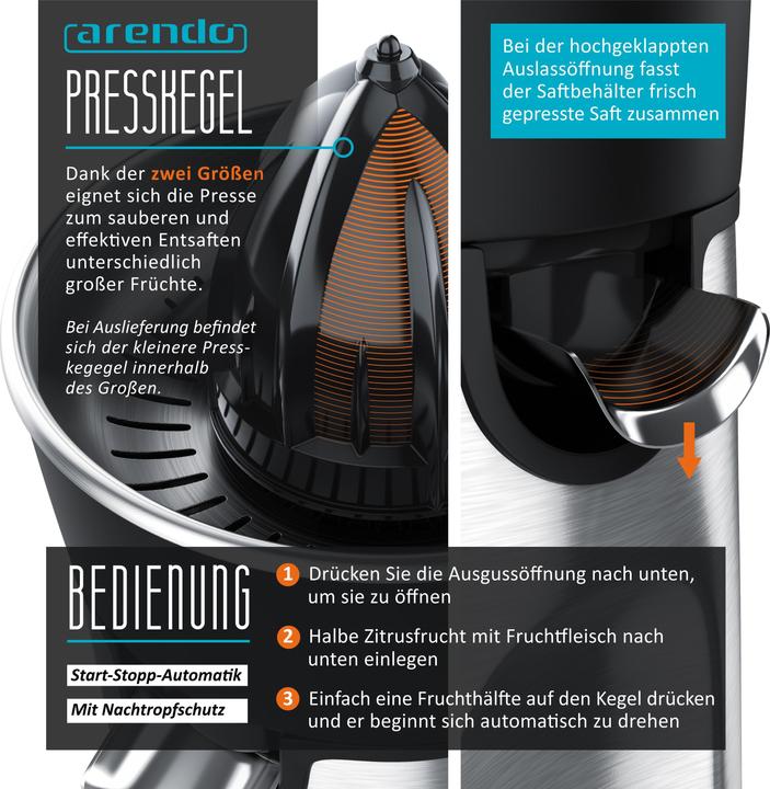 Produktbild Arendo Organgenpresse & Zitruspresse