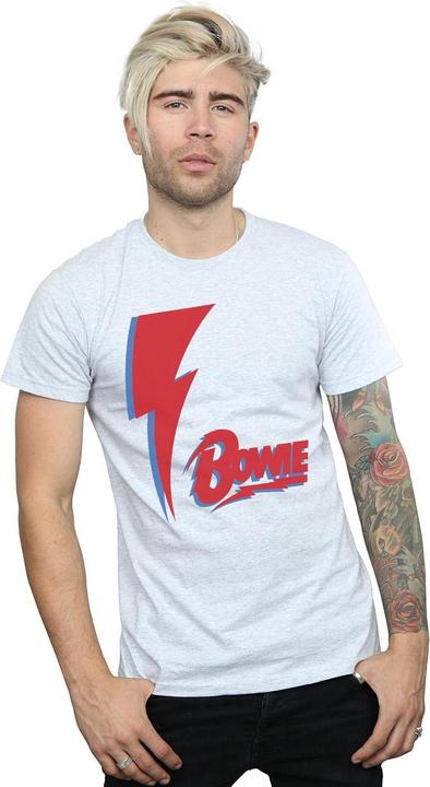 Actual product image David Bowie Mens Red Bolt T-Shirt (XL)
