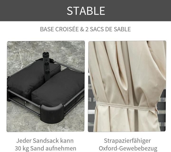 Actual product image Outsunny Double parasol with hand crank (2.70 m)