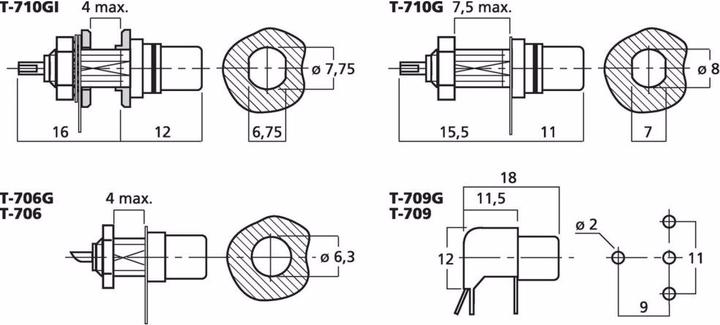Actual product image Monacor Cinch installation print socket