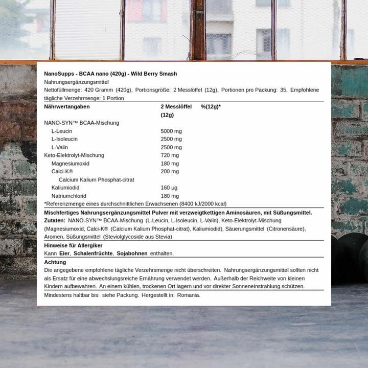 Immagine prodotto Nanosupps BCAA nano (Smash ai frutti di bosco, 1 pz., 420 g)