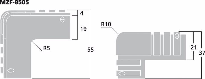 Produktbild Monacor PVC-Kunststoff-Ecke 3-schenklig 55x55x37mm