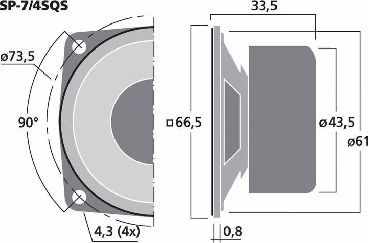 Actual product image Monacor Uni.LS,8Wmax,magn.shielded (1 pcs.)