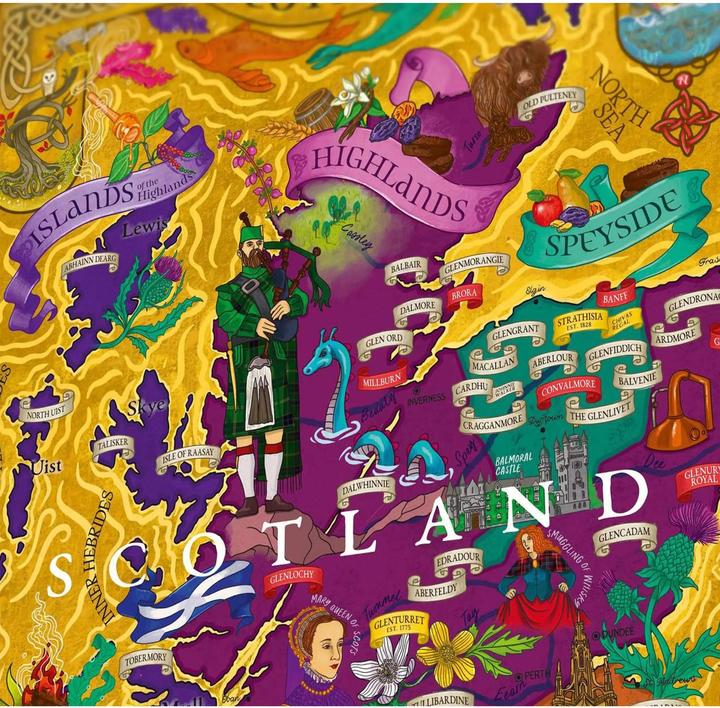 Produktbild Water & Wines Puzzle Whiskey Scotland lila (1000 Teile)
