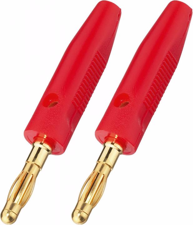 Produktbild Monacor LS-Bananenstecker Paar Kunststoff rot d:4mm