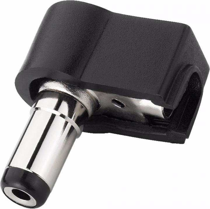Actual product image Monacor DC angle plug 5.5/2.1mm