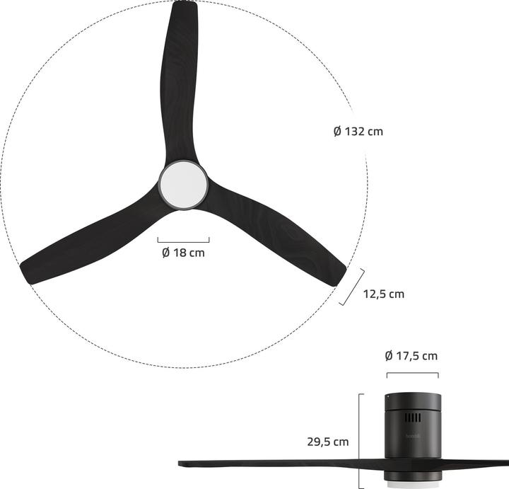Produktbild Hombli Deckenventilator mit Licht (43 dB)