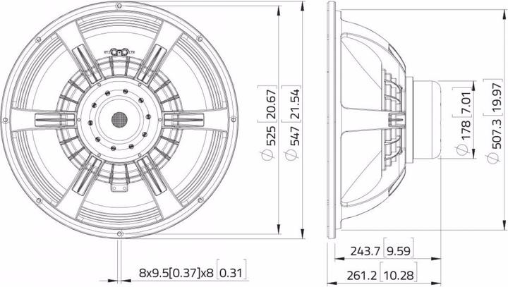 Produktbild Lavoce SAN215.30/8 21" Subwoofer, Neodym, Alukorb (1 Stk.)