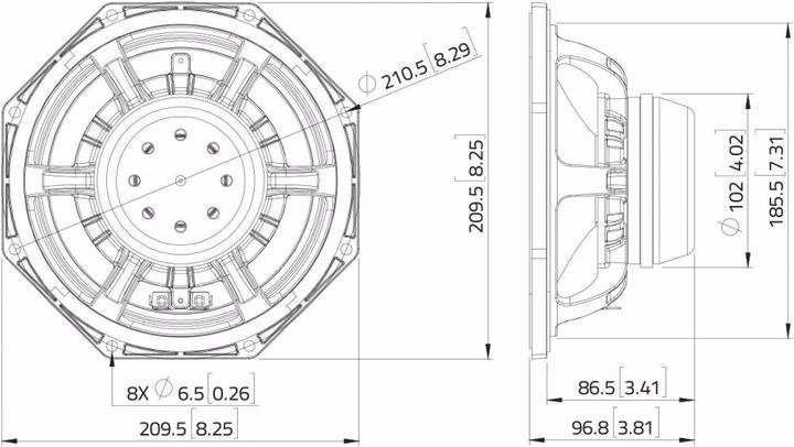 Image du produit Lavoce WAN082.01 Woofer 8", néodyme, saladier en aluminium (1 pièce)