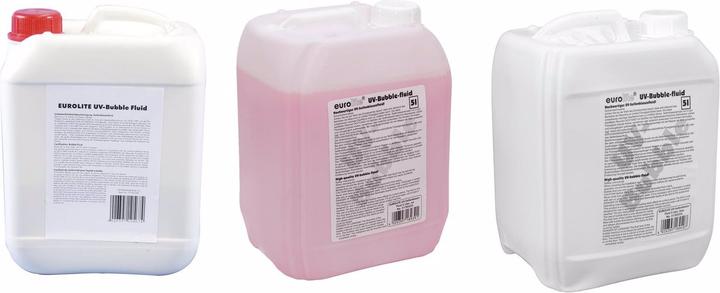 Eurolite Set 3x UV bubble fluid 5l giallo + rosso + blu