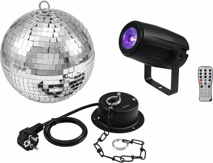 Eurolite Set mirror ball + LED PST-5 QCL Spot bw (20 cm)
