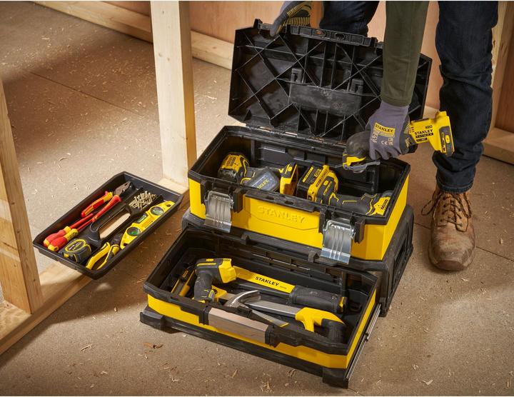Actual product image Stanley Tool box metalplastic with integrated drawer (1 pieces)