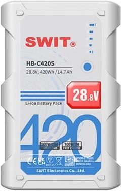 Immagine prodotto Swit HB-C420S | 420Wh 500W Batteria ad altissimo carico da 28V, con attacco a V, ideale anche per un uso (1 pz.)