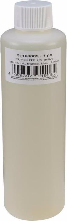 Image du produit Eurolite Encre UV-active pour tampons, bleu transparent, 250ml