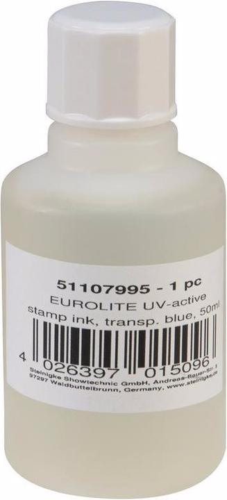 Eurolite UV-aktive Stempelfarbe, transparent blau, 50ml