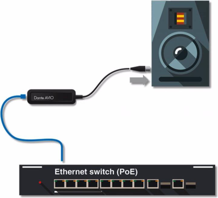 Actual product image Org.makers Dante Avio Analog Output Adapter, Mono (Audio Converter)