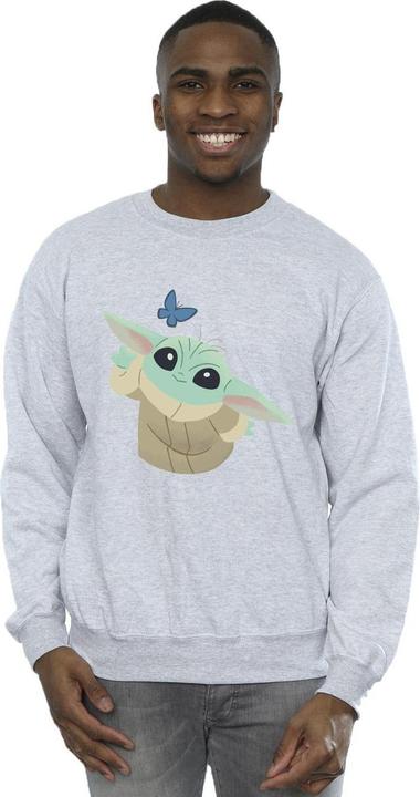 Actual product image Star Wars Mens The Mandalorian Butterfly Catching Sweatshirt (L)