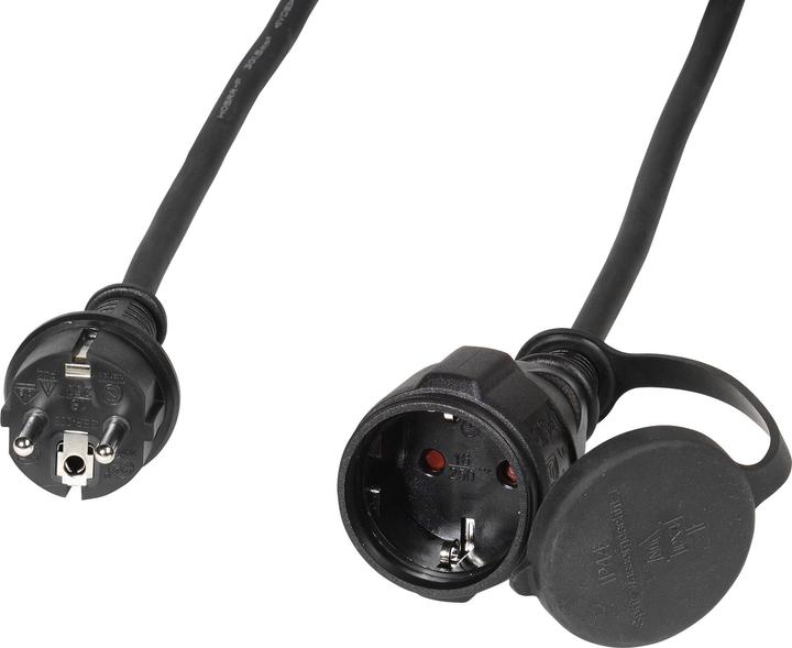 Actual product image Vivanco Outdoor extension cable 25m, Schuko plug - Black (25 m, CEE 7/3)
