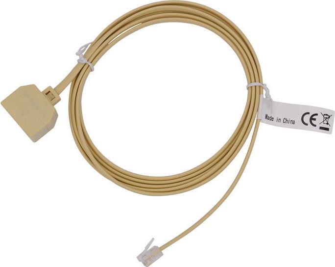 Image du produit RND Electronics Câble téléphonique / Câble modulaire, RJ11 mâle - 2x RJ11 femelle, plat, 2m, ivoire