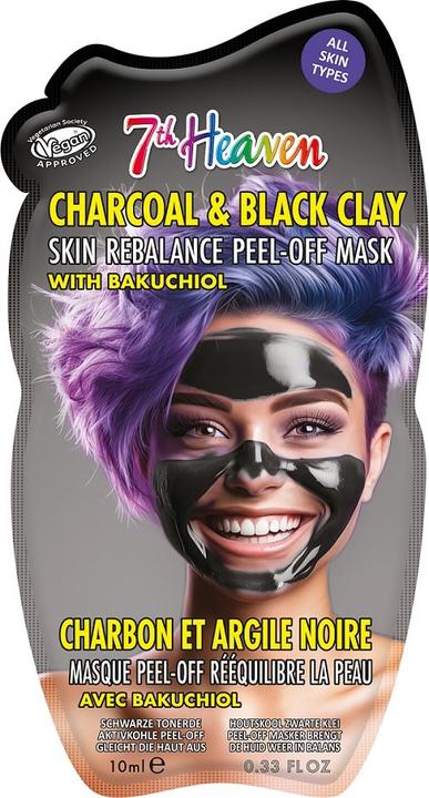 7th Heaven Charcoal Clay Peel Off Face Mask with Bakuchiol - Skin Rebalance (10 ml)
