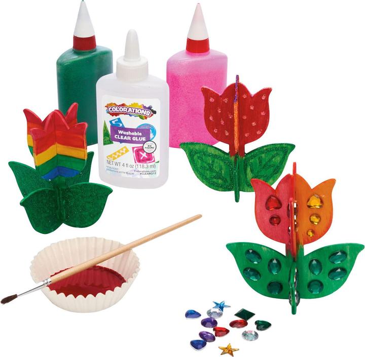 Produktbild Colorations Färbungen – Machen und dekorieren Sie Ihre eigene Holztulpe, Set aus