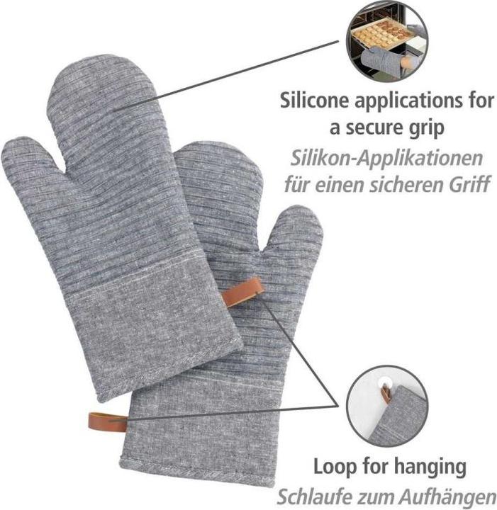 Produktbild Wenko Küchenhandschuh Ada Stripes (Silikon, Baumwolle, Polyester, Viskose)