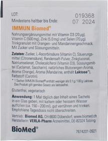 Nutritional values and ingredients Biomed Immune (40 Piece, Beutel, 267 g)