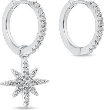 Brilio Silver - Silver asymmetrical earrings with zircons EA529W