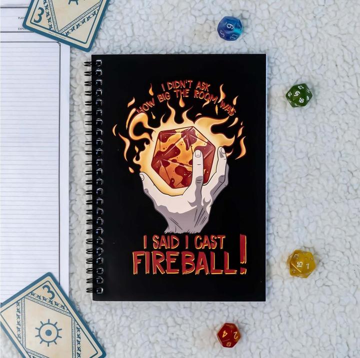 Immagine prodotto Glass Staff Notizbuch I Cast Fireball! Schwarz/Rot (Righe, Copertina rigida)