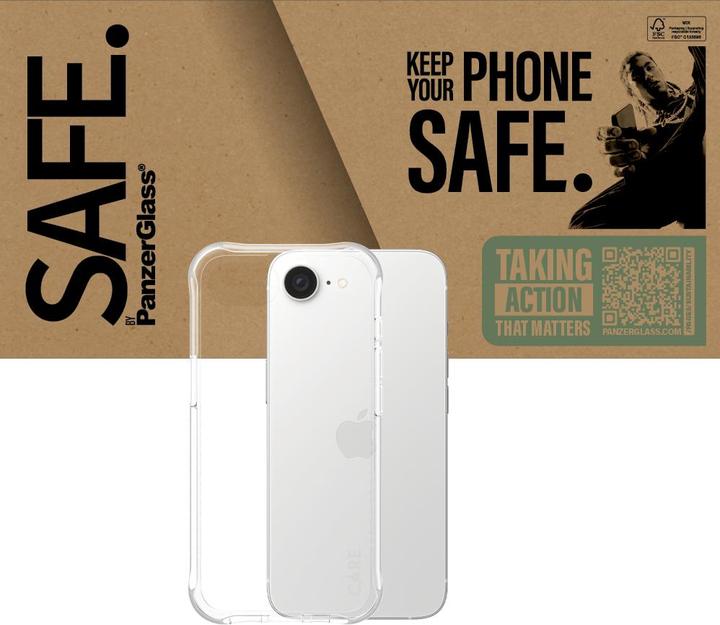 Actual product image PanzerGlass SAFE. by ® TPU Case Transparent iPhone SE (2025) (Apple iPhone 16e)