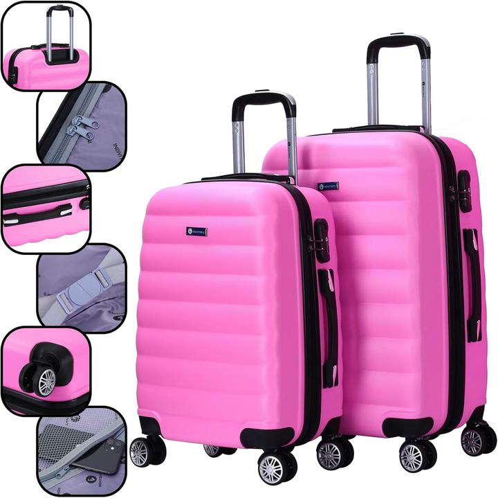 Immagine prodotto Int'x 2-teiliges Hartschalenkoffer-Set mit Zwillingsrollen & Zahlenschloss (91 l, M (50 - 90l), L (90 - 115l))