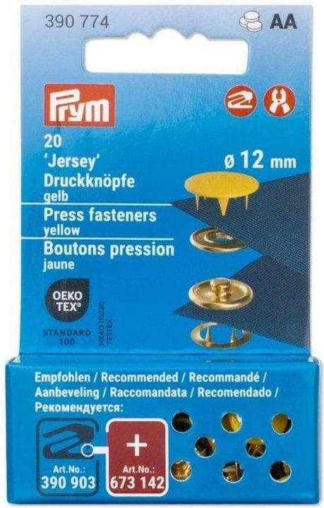 Produktbild Prym Nähfrei-Druckknöpfe Jersey 12 mm gelb 20 St.