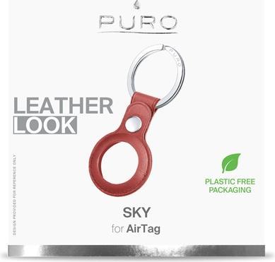 Produktbild Deltaco Puro SKY Apple Airtag key ring with leather case - Red