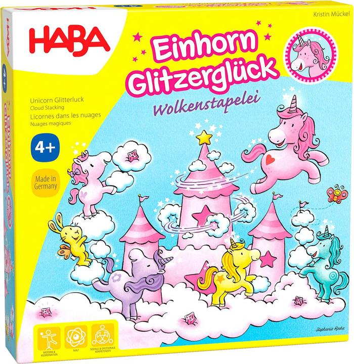 Actual product image Haba Unicorn Glitter Glow (German, French, Italian, Spanish, Dutch)