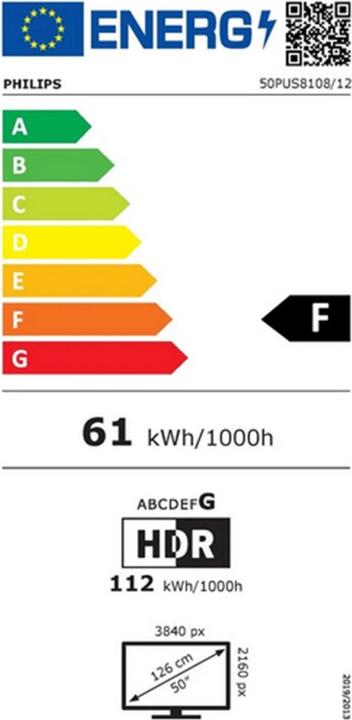 Energie-Label Philips 50PUS8108/12 (50", PUS8108, LCD, 4K, 2023)
