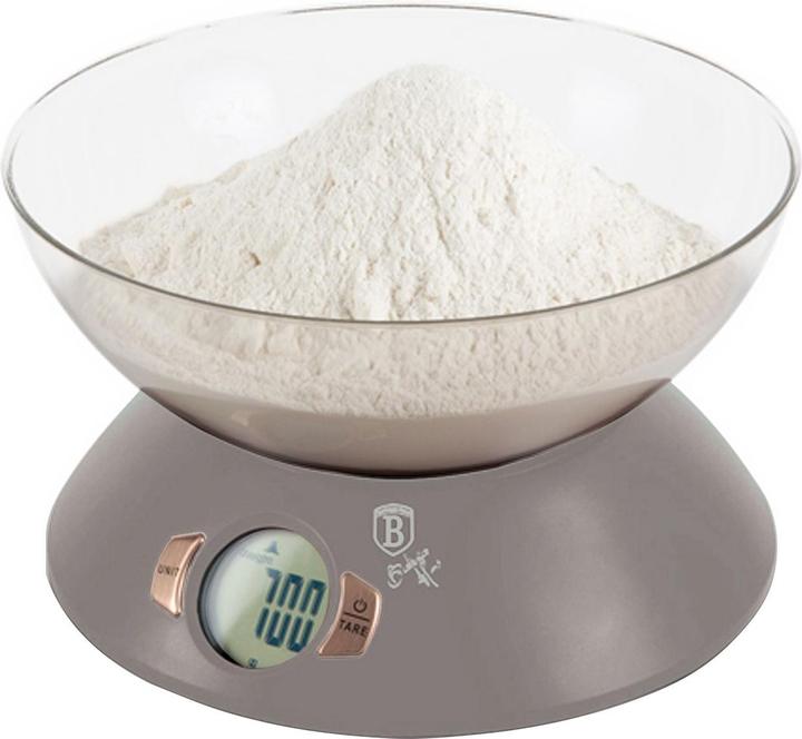 Produktbild BerlingerHaus Design Küchenwaage inkl. Schüssel, max. 5kg.taupe