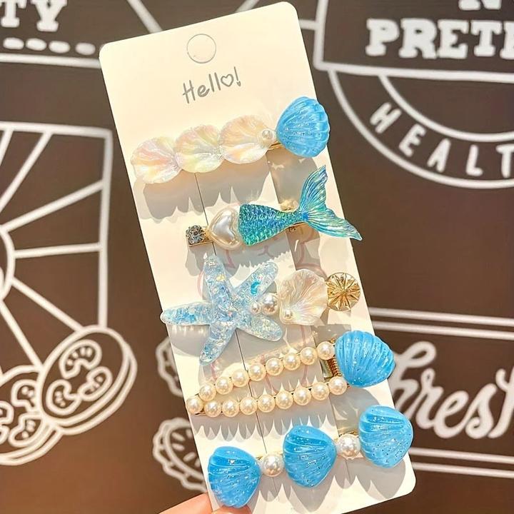 Image du produit Activity Board 5pcs Niedliche Meerjungfrau & Seestern Haarspange Set - Harz Tier-Designs, perfekt für (5 pcs)