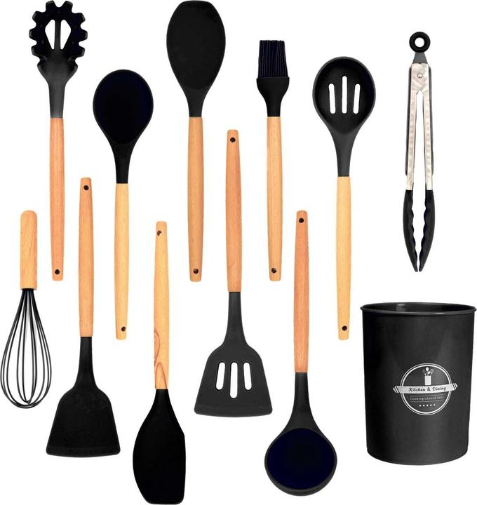 Produktbild Intirilife 12-teiliges Küchenutensilien Set mit Zange Schneebesen Pfannenwender