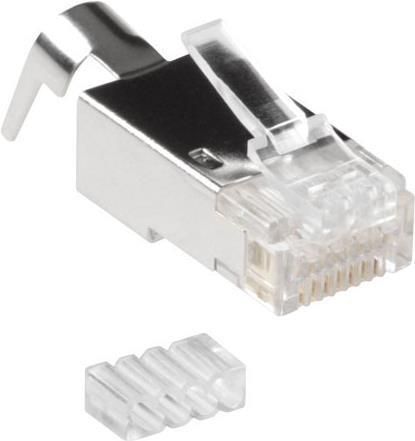 RJ45 (8P/8C) CAT6A shielded modulaire connector for round cable with solid or standed conductors. Su