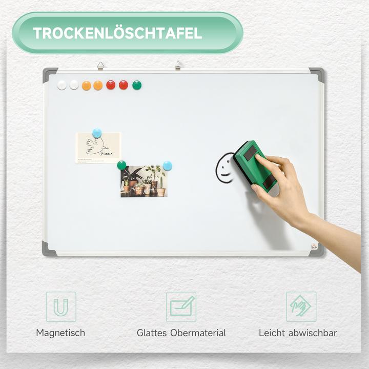 Actual product image Homcom Whiteboard with dry erase board, magnets and pens (90 x 60 cm)