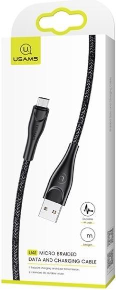 Produktbild Usams USB-A - microUSB cable 2 m Black (63792-uniw) (2 m)