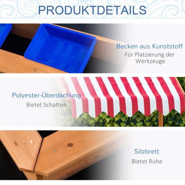Produktbild Outsunny Sandkasten mit höhenverstellbarem Dach