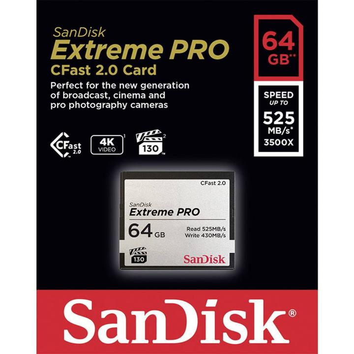 Produktbild SanDisk CFast Card Extreme Pro 64GB (64 GB, CFast 2.0)
