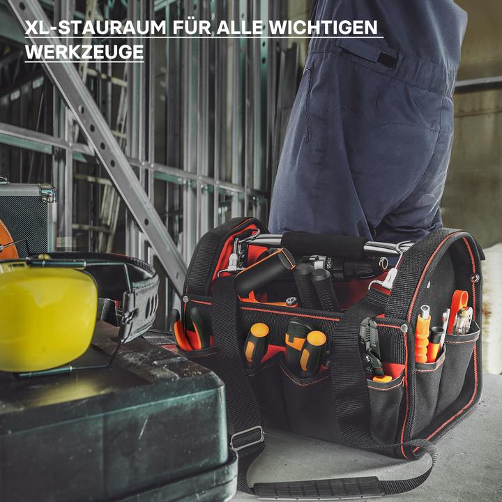 Image du produit Wiltec Sac à outils Taille XL Bandoulière réglable et Poignée Poches intérieures et extérieures Porte-outil