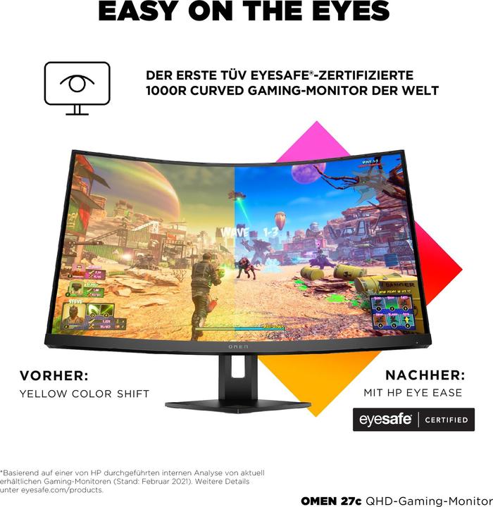 Actual product image HP Omen 27c (2560 x 1440 pixels, 27")
