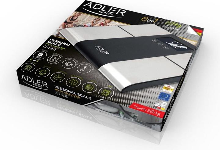 Produktbild Adler AD 8165 Personenwaage Rechteck, Elektronische Personenwaage (225 kg)