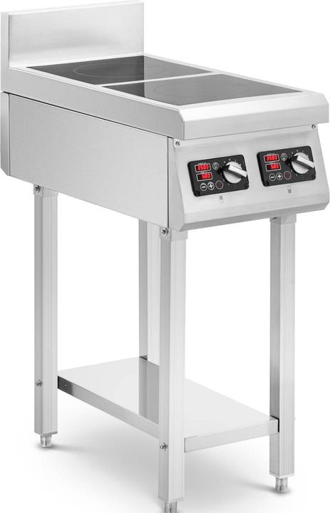 Royal Catering Induction Hob with base - 2 x 20 cm - 10 levels - Timer -