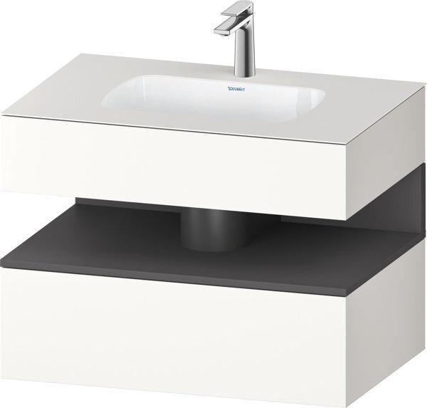 Duravit Qatego Einbauwaschtisch mit Konsolenwaschtischunterbau, 800x550x600mm, Nische Graphit Matt